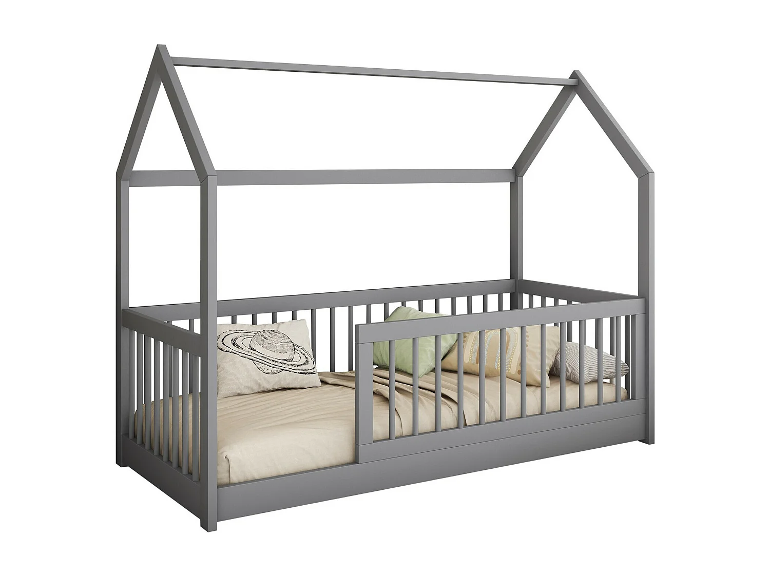 Cama Henderson 168, Individuales, Gris, 90x200, Madera, Somieres, 97x206x155cm