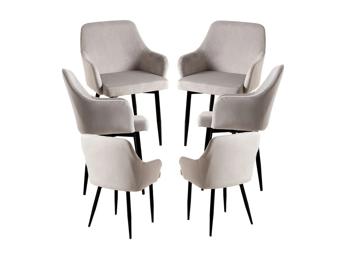 Packs Sillas Comedor - Pack 6 Sillas Puan Terciopelo - Gris