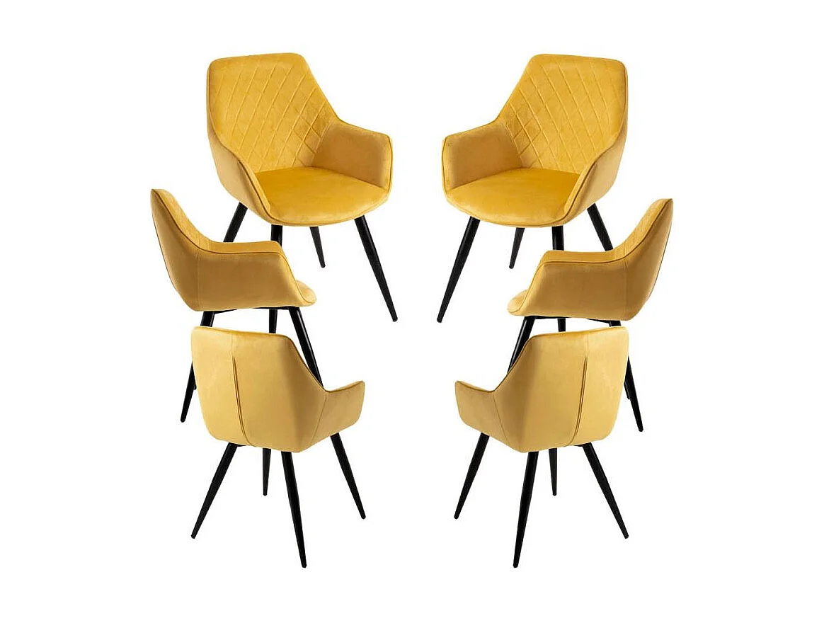 Packs Sillas Comedor - Pack 6 Sillas Kres Terciopelo - Amarillo