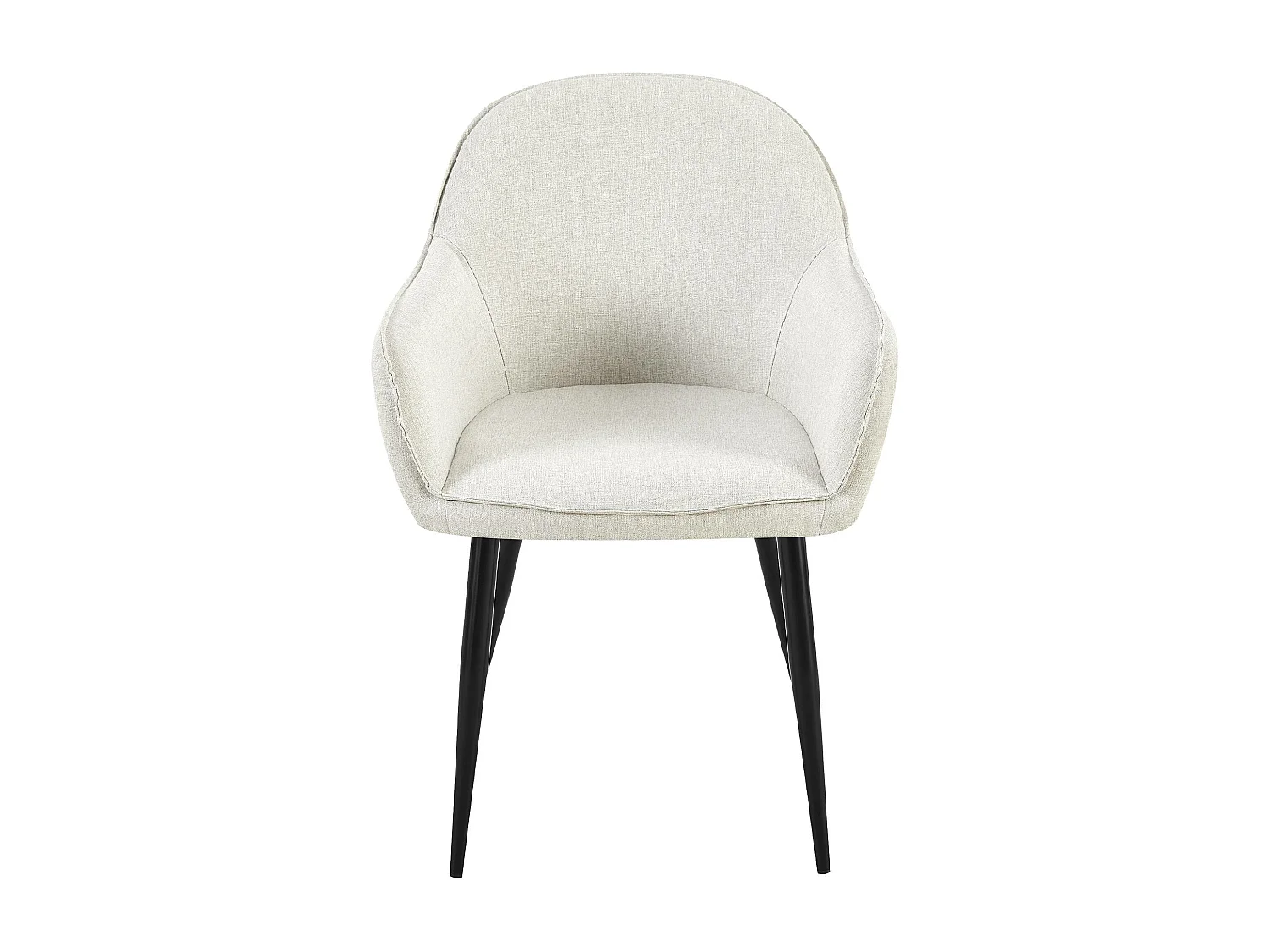 Lot de 2  chaise salle à manger - Tissu - Crème - Boise