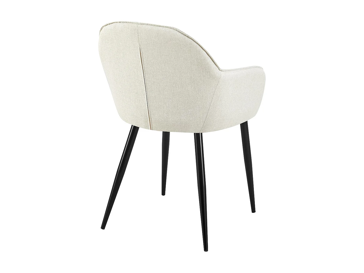 Lot de 2  chaise salle à manger - Tissu - Crème - Boise