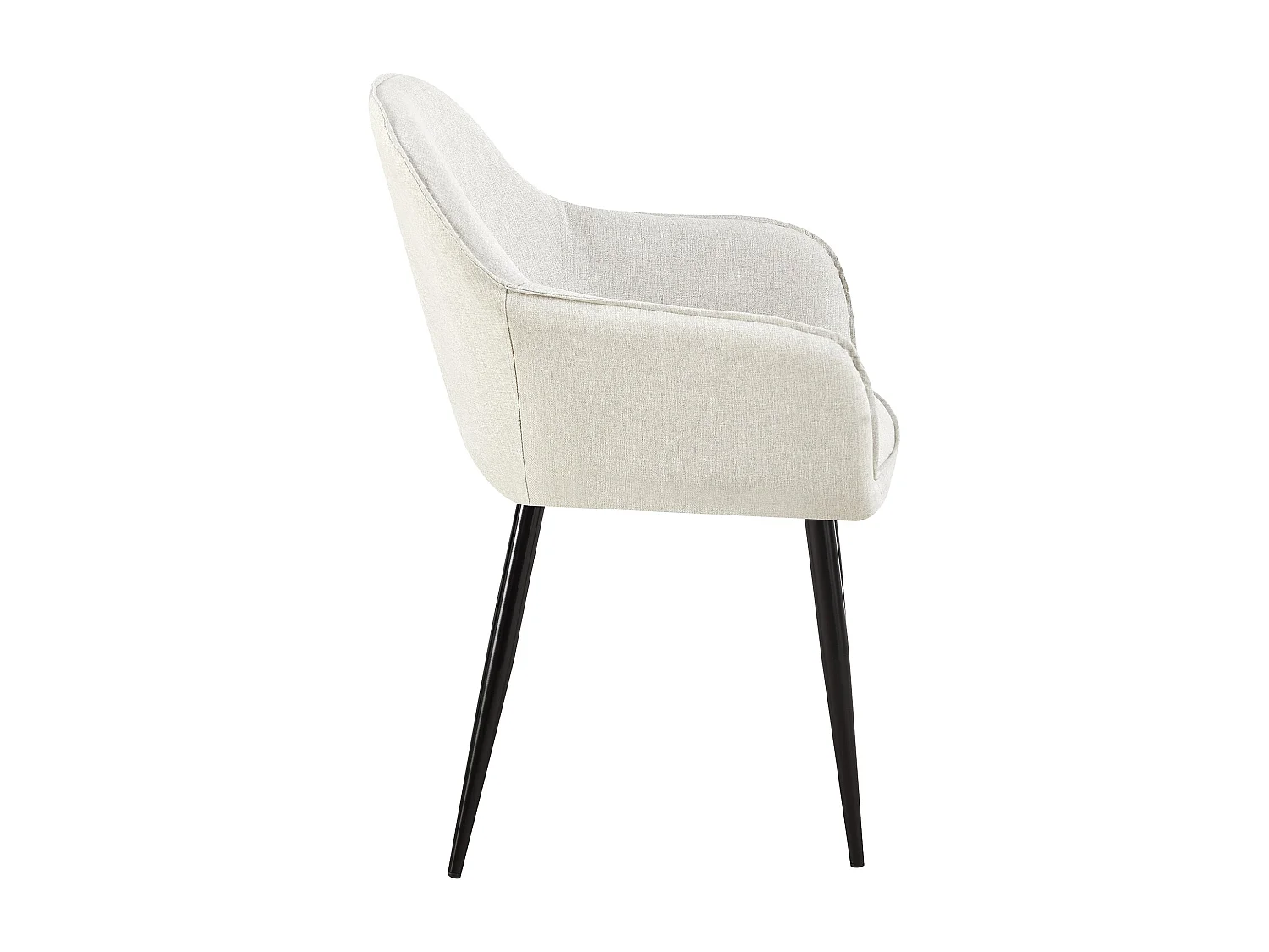 Lot de 2  chaise salle à manger - Tissu - Crème - Boise