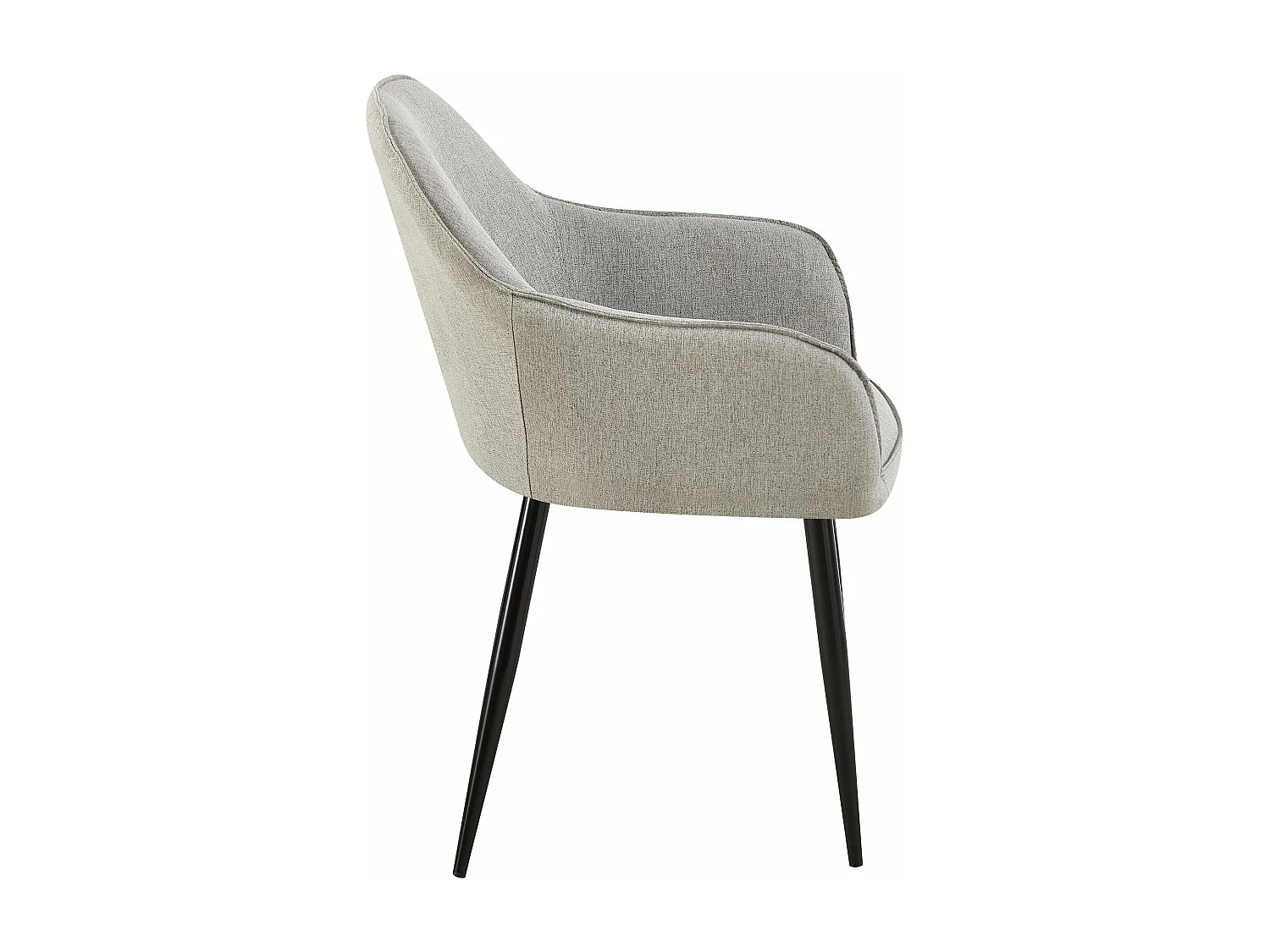 Lot de 2  chaise salle à manger - Tissu - Gris - Boise