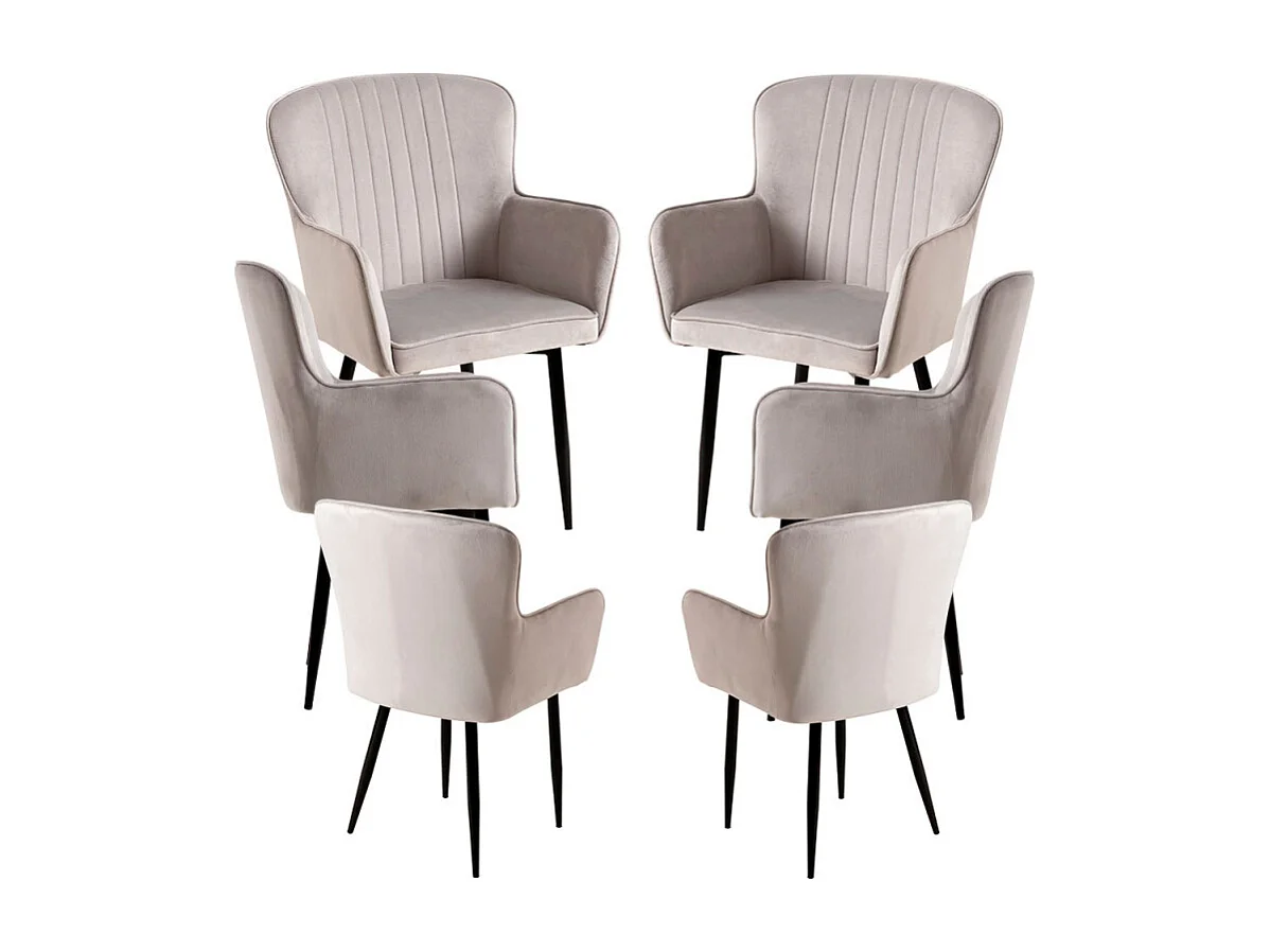 Packs Sillas Comedor - Pack 6 Sillas Dalye Terciopelo - Gris
