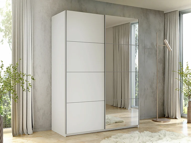 Armario Comfivo 362, Blanco, 210x150x60cm, Puertas de armario: Correderas