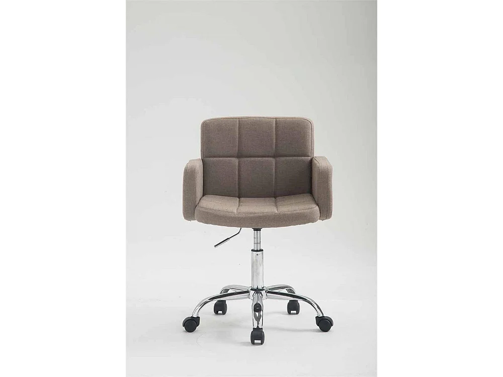 Tabouret de bureau - Tissu & Métal chromé - Taupe - Los Angeles