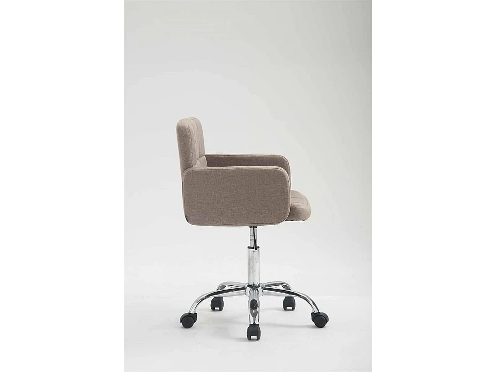 Tabouret de bureau - Tissu & Métal chromé - Taupe - Los Angeles