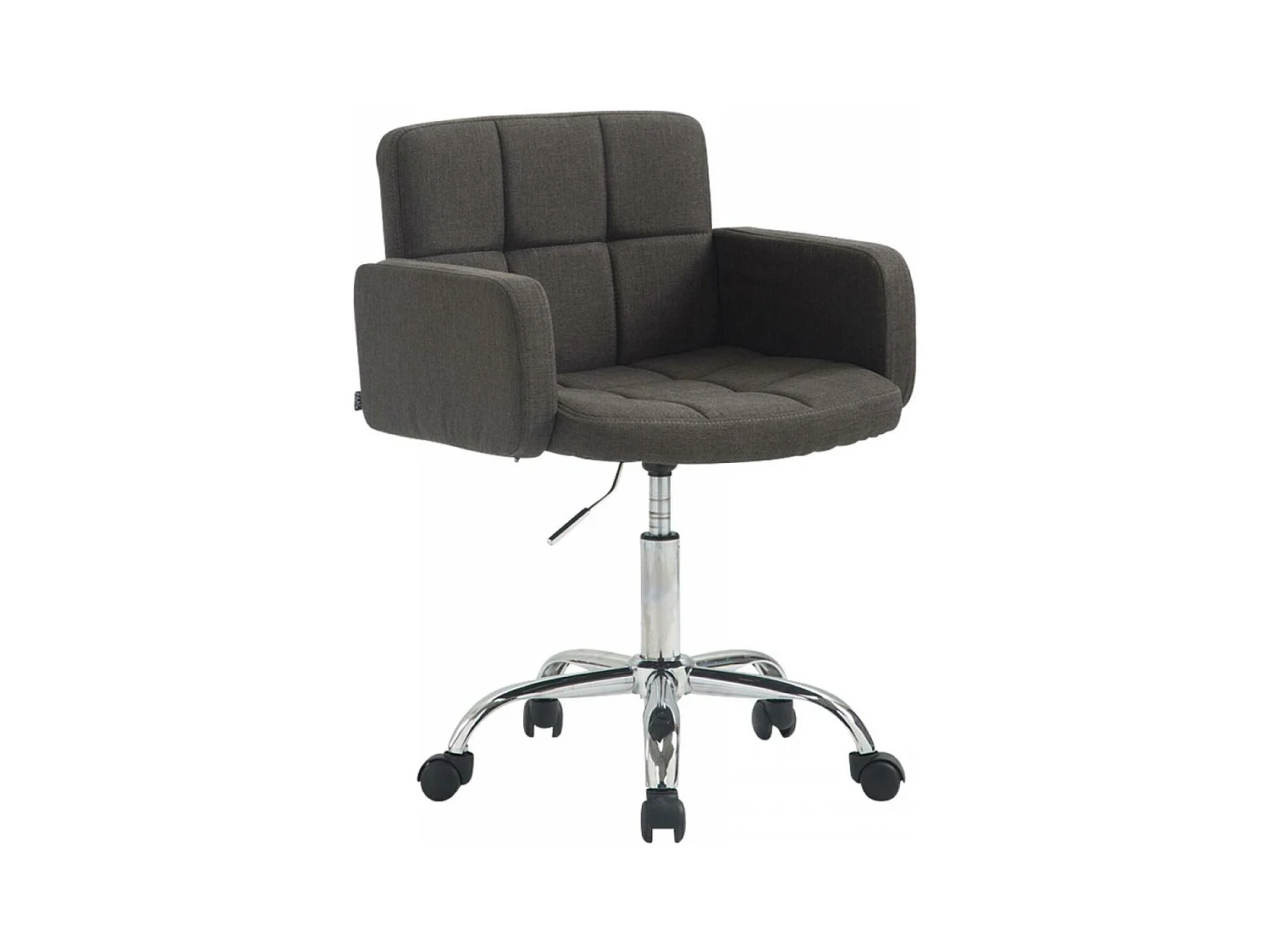Tabouret de bureau - Tissu & Métal chromé - Gris foncé - Los Angeles