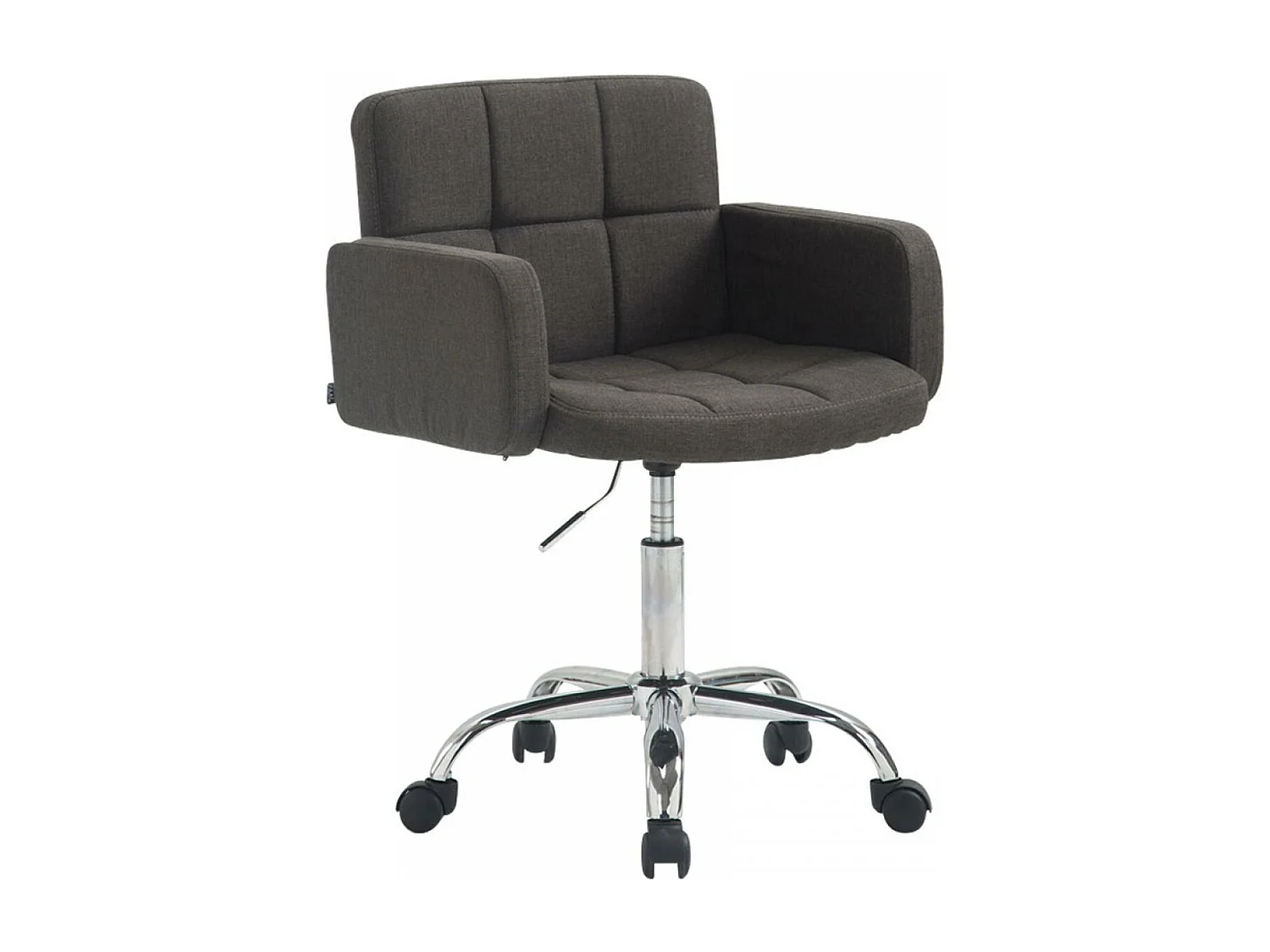 Tabouret de bureau - Tissu & Métal chromé - Gris foncé - Los Angeles