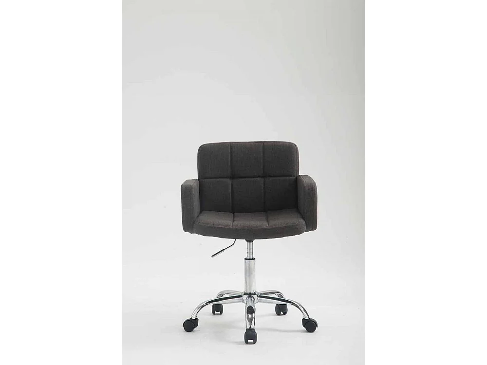 Tabouret de bureau - Tissu & Métal chromé - Gris foncé - Los Angeles