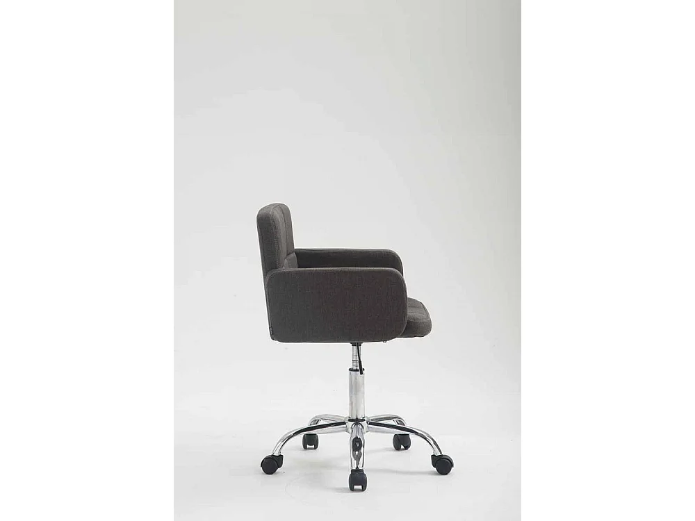 Tabouret de bureau - Tissu & Métal chromé - Gris foncé - Los Angeles