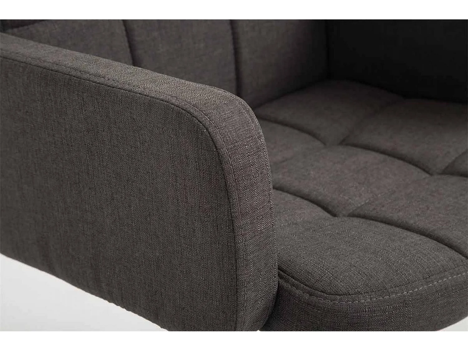 Tabouret de bureau - Tissu & Métal chromé - Gris foncé - Los Angeles