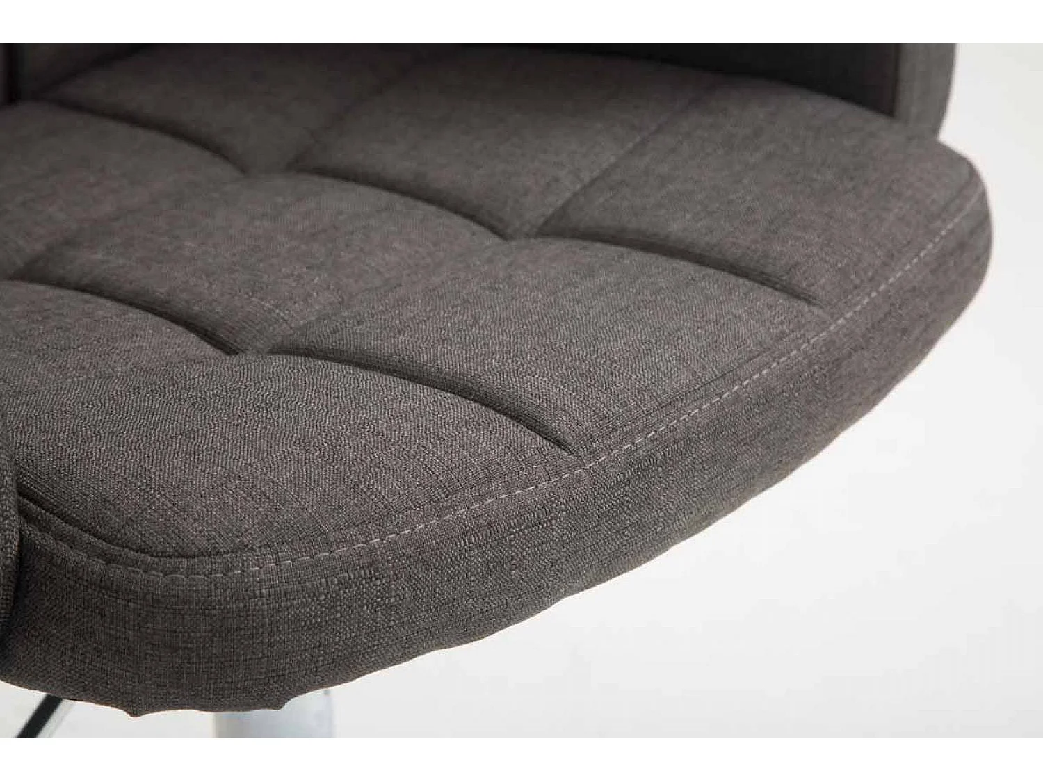 Tabouret de bureau - Tissu & Métal chromé - Gris foncé - Los Angeles