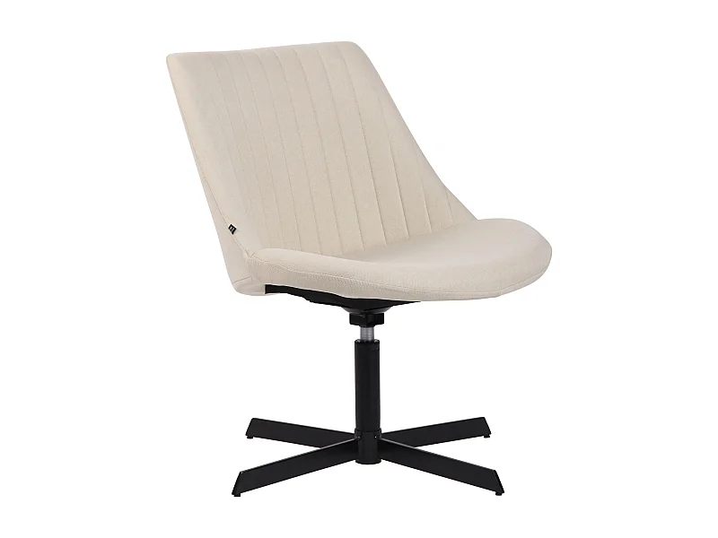 Chaise gondole - Tissu & Métal noir mat - Crème - Granby