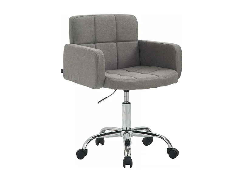 Tabouret de bureau - Tissu & Métal chromé - Gris - Los Angeles