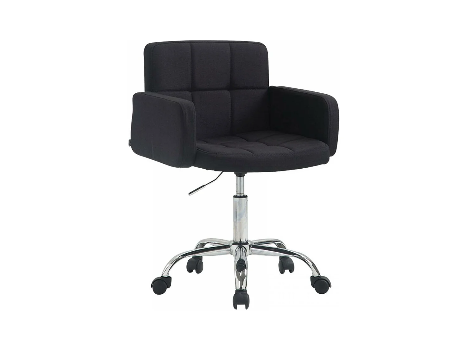 Tabouret de bureau - Tissu & Métal chromé - Noir - Los Angeles