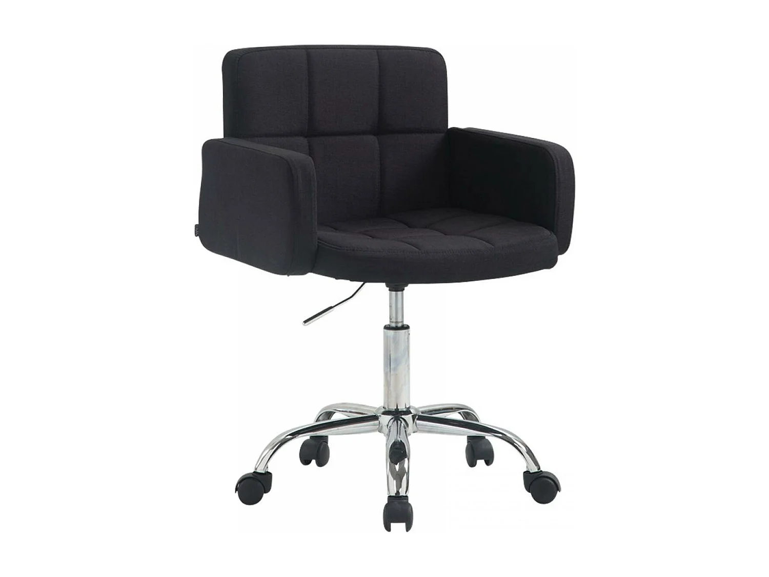 Tabouret de bureau - Tissu & Métal chromé - Noir - Los Angeles