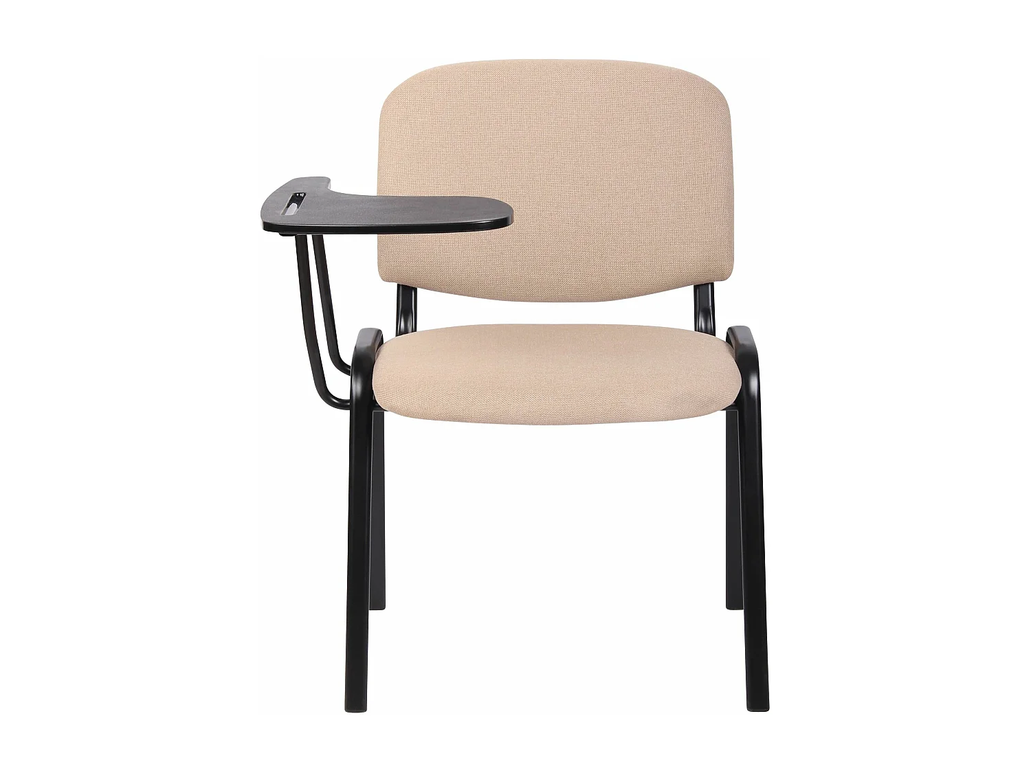 Lot de 4  Chaise de conférence - Tissu & Métal noir mat - Crème - Ken