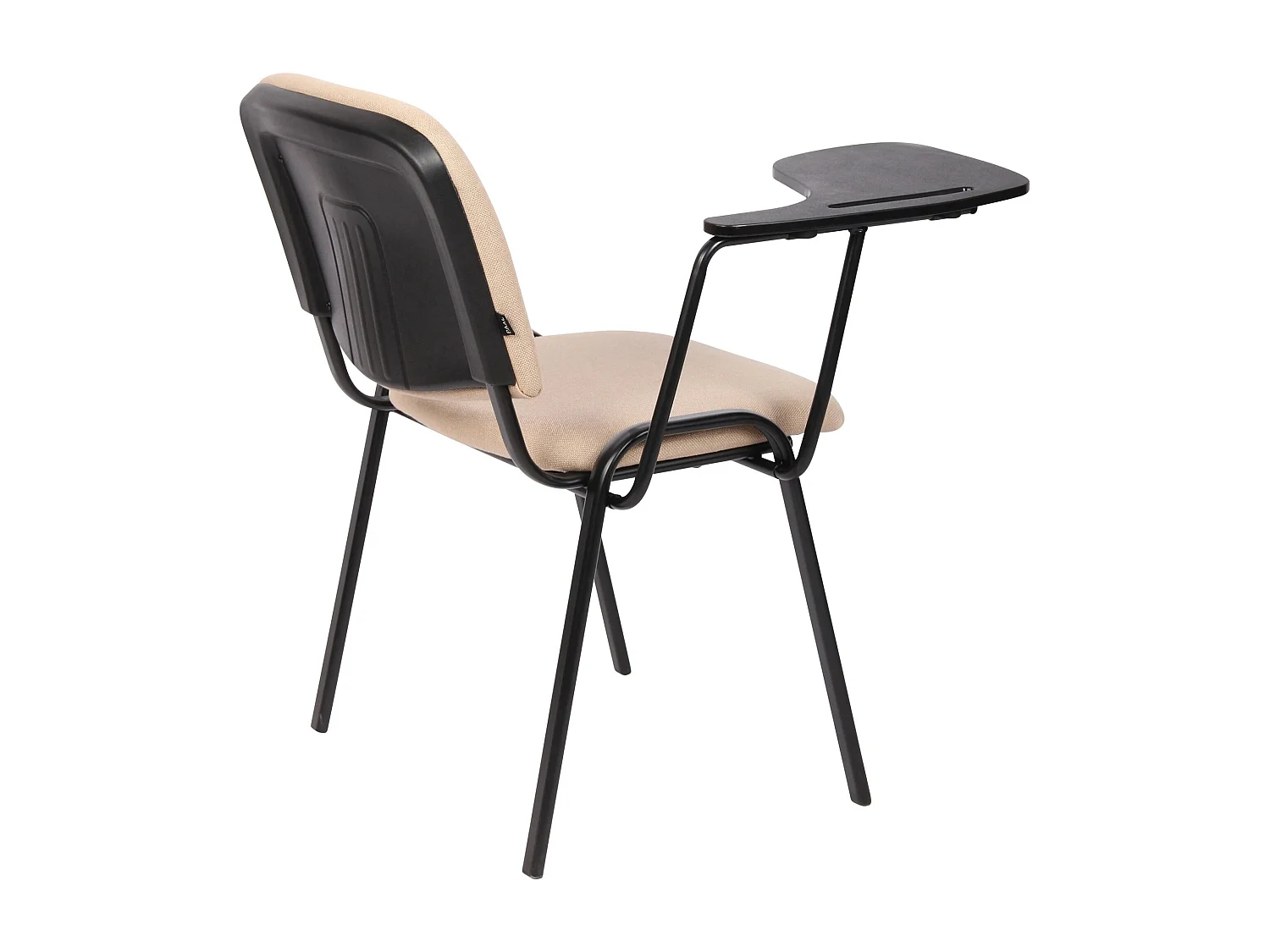 Lot de 4  Chaise de conférence - Tissu & Métal noir mat - Crème - Ken