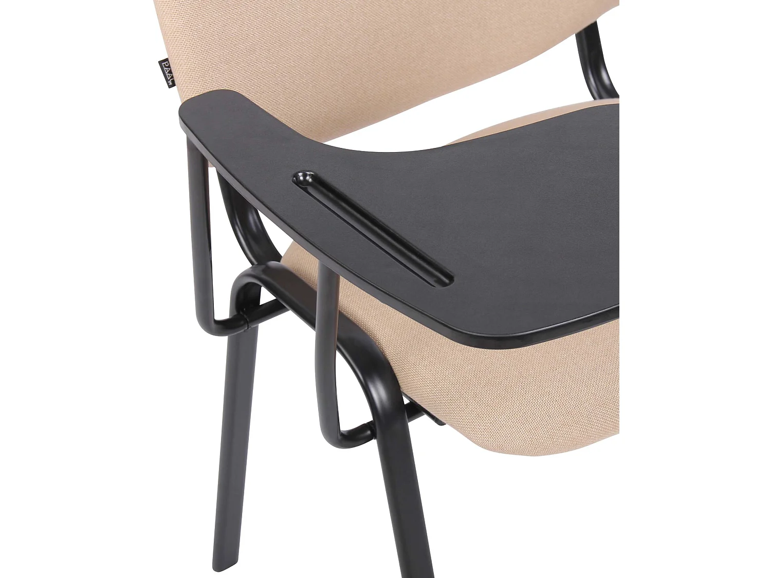 Lot de 4  Chaise de conférence - Tissu & Métal noir mat - Crème - Ken