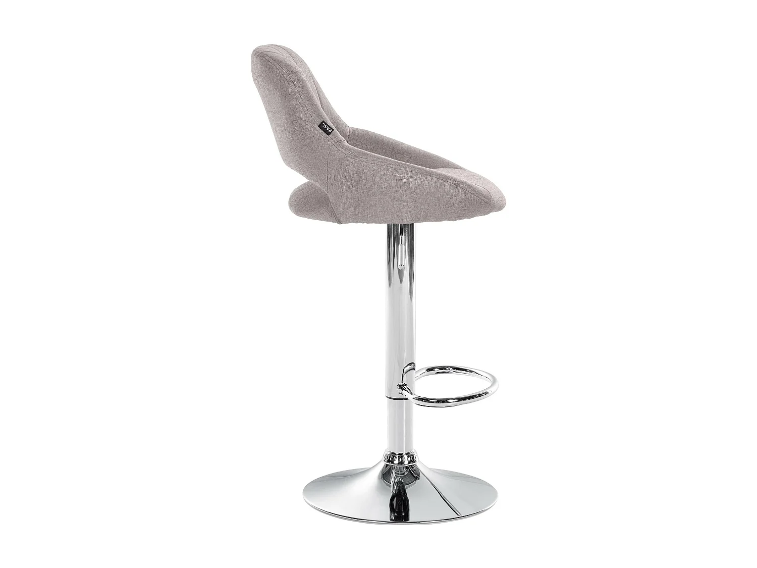 Tabouret de bar - Tissu & Chrome - Gris - Milet