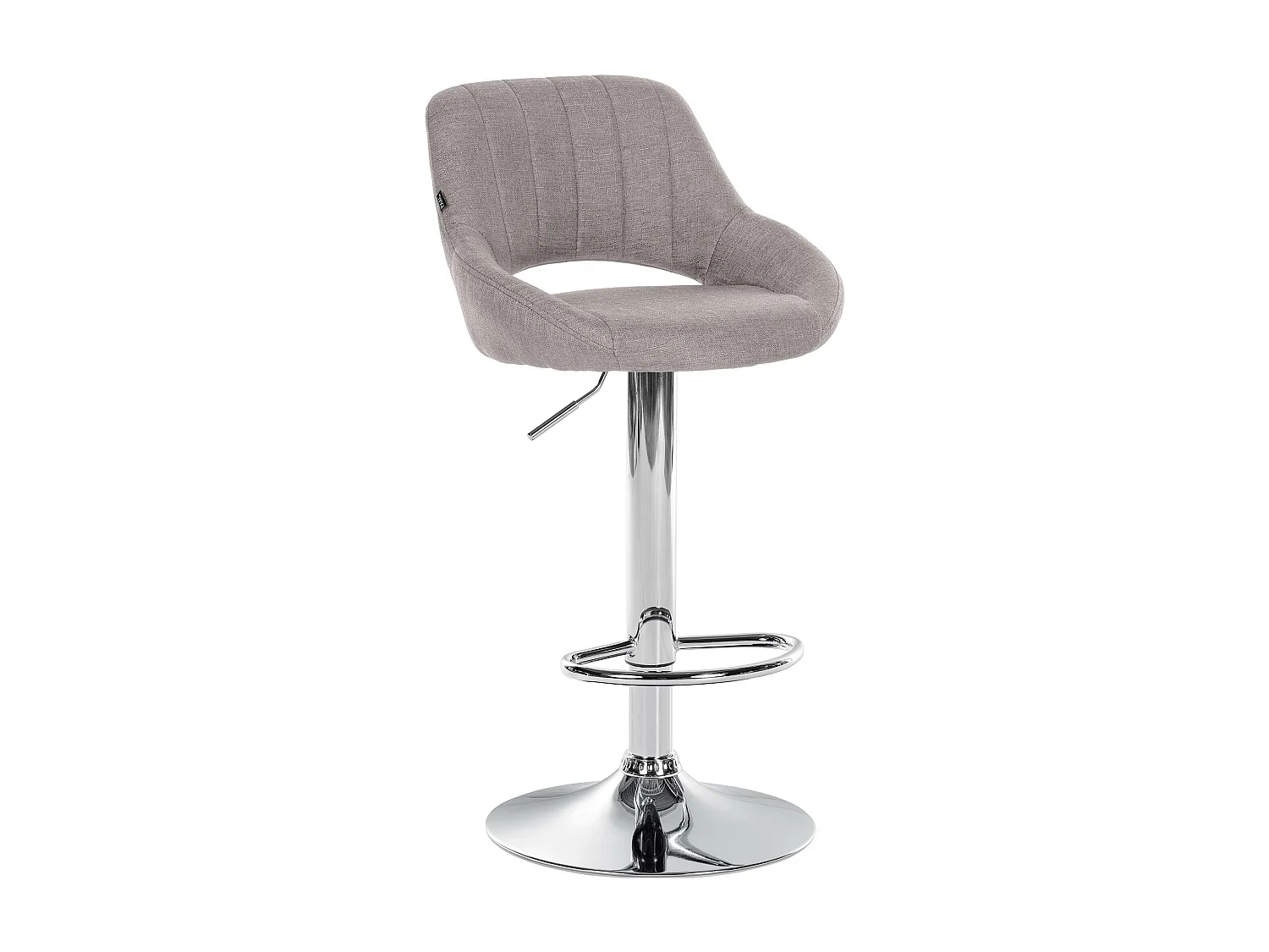 Tabouret de bar - Tissu & Chrome - Gris - Milet