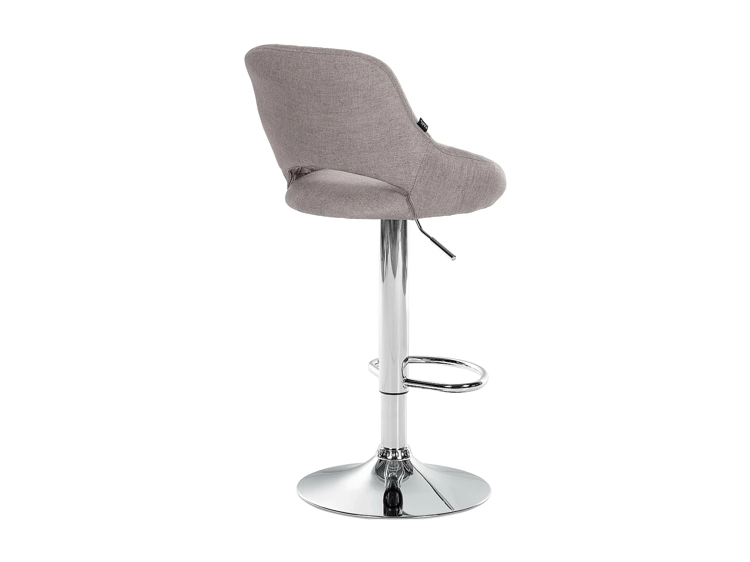 Tabouret de bar - Tissu & Chrome - Gris - Milet