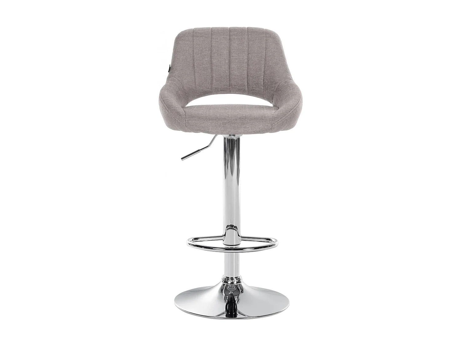 Tabouret de bar - Tissu & Chrome - Gris - Milet