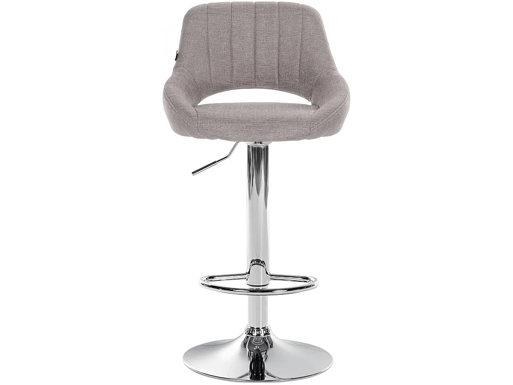 Tabouret de bar - Tissu & Chrome - Gris - Milet