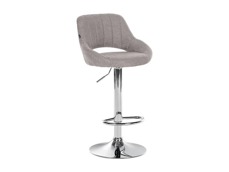 Tabouret de bar - Tissu & Chrome - Gris - Milet