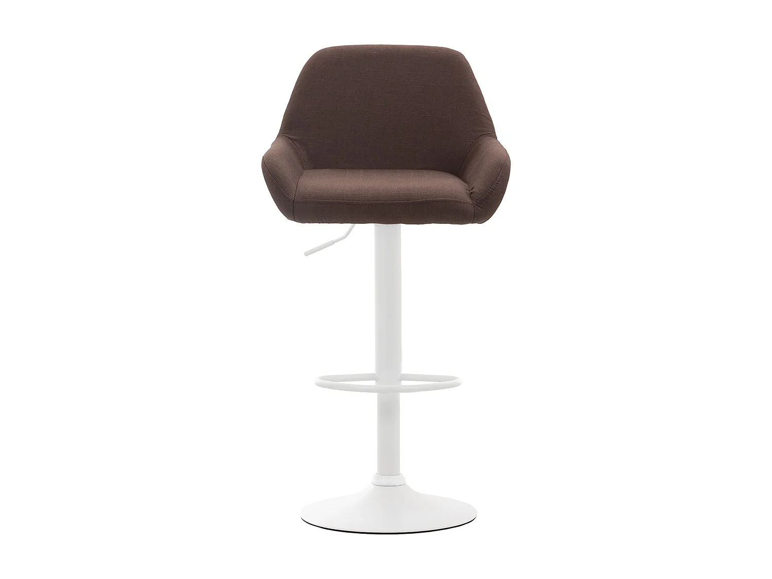 Tabouret de bar - Tissu & Blanc - Marron - Braga