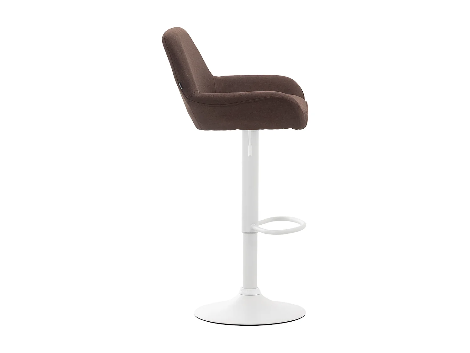 Tabouret de bar - Tissu & Blanc - Marron - Braga