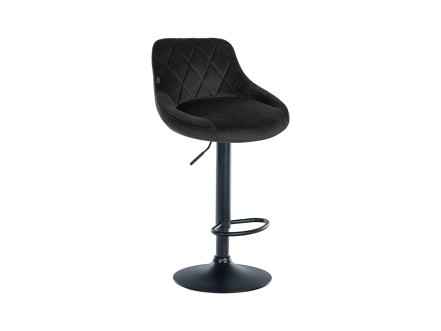 Tabouret de bar - Tissu & Noir - Noir - Lazio