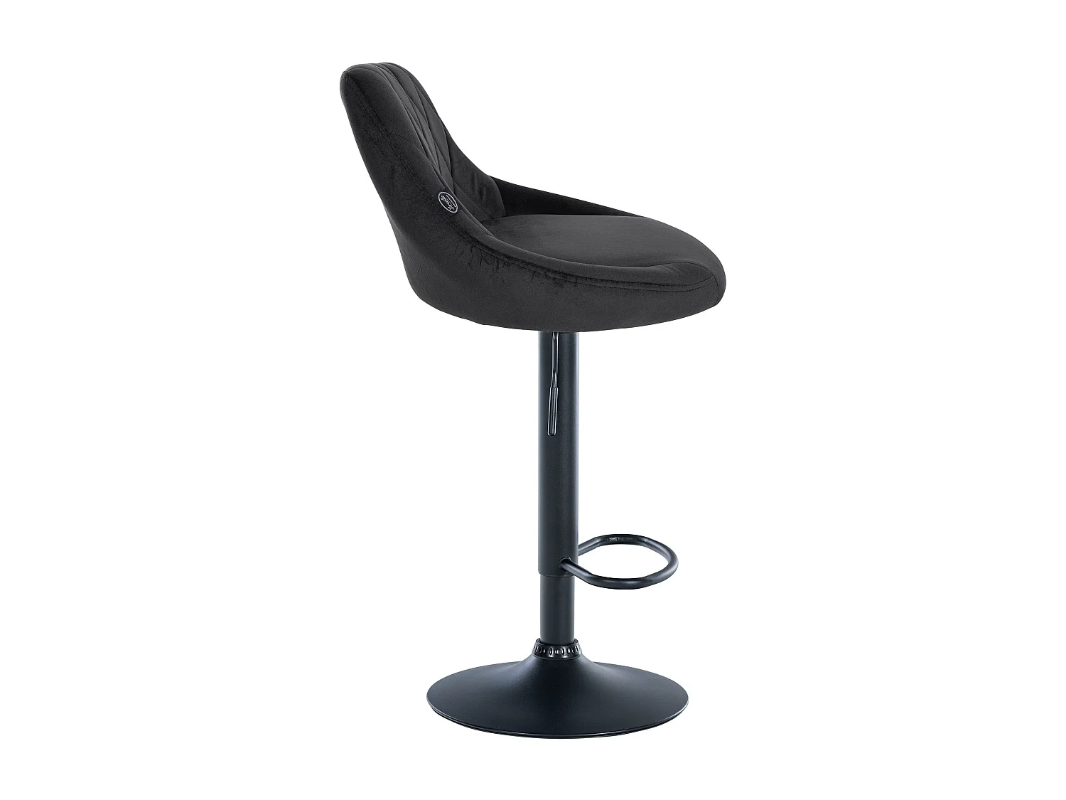 Tabouret de bar - Tissu & Noir - Noir - Lazio