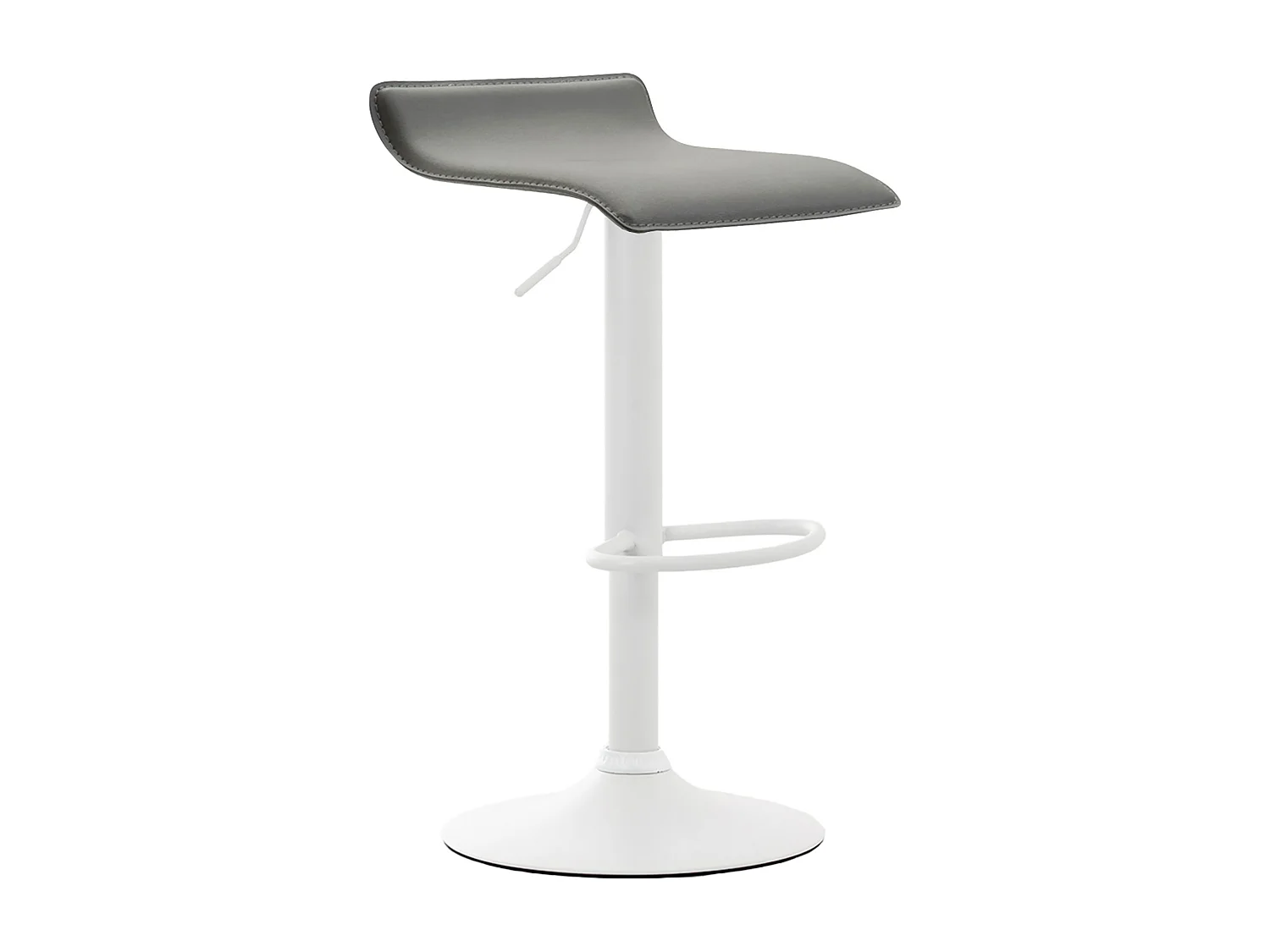 Tabouret de bar - Similicuir & Blanc - Gris - Dyn V2