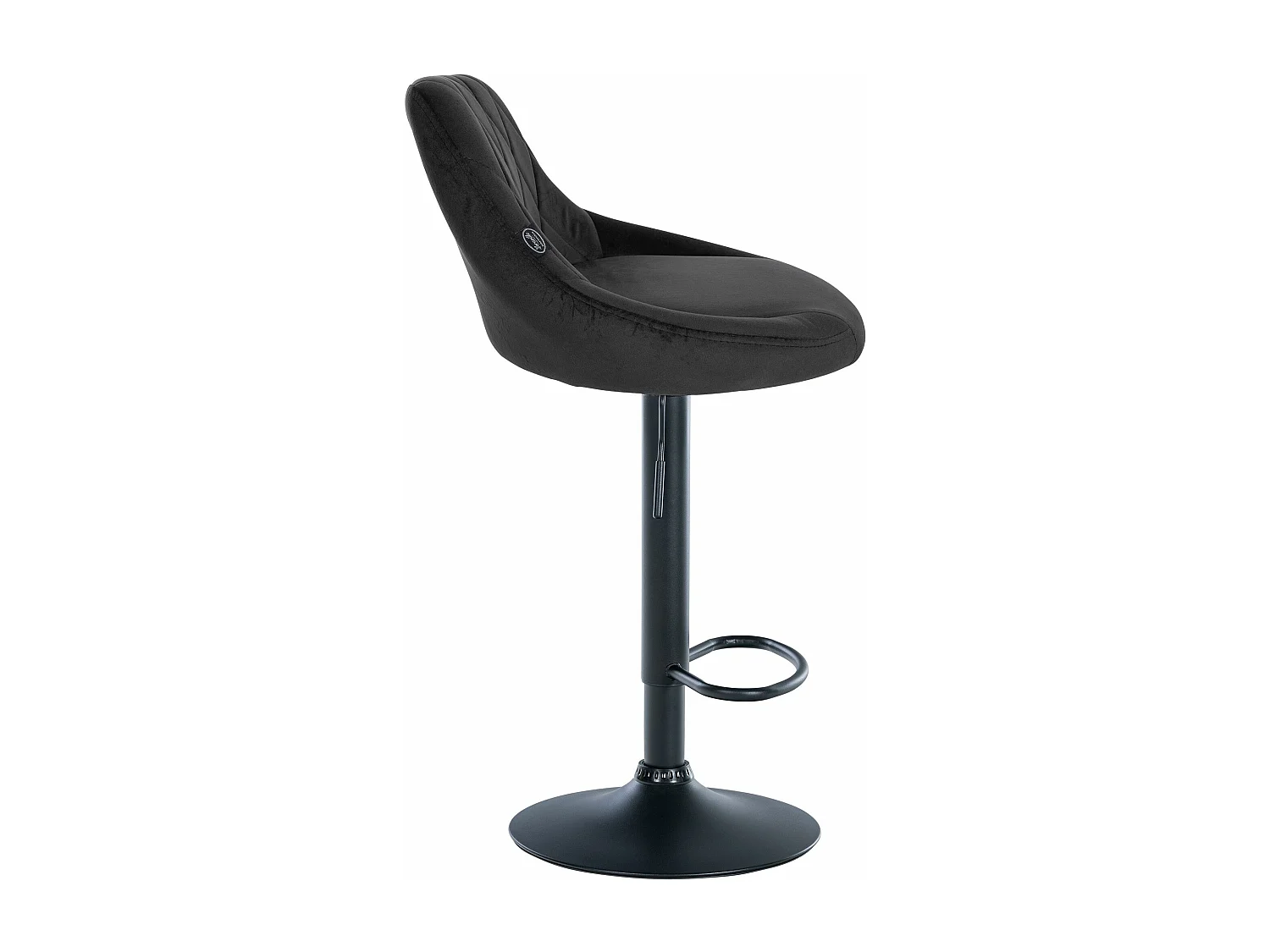 Lot de 2  Tabouret de bar - Velours & Métal - Noir - Lazio