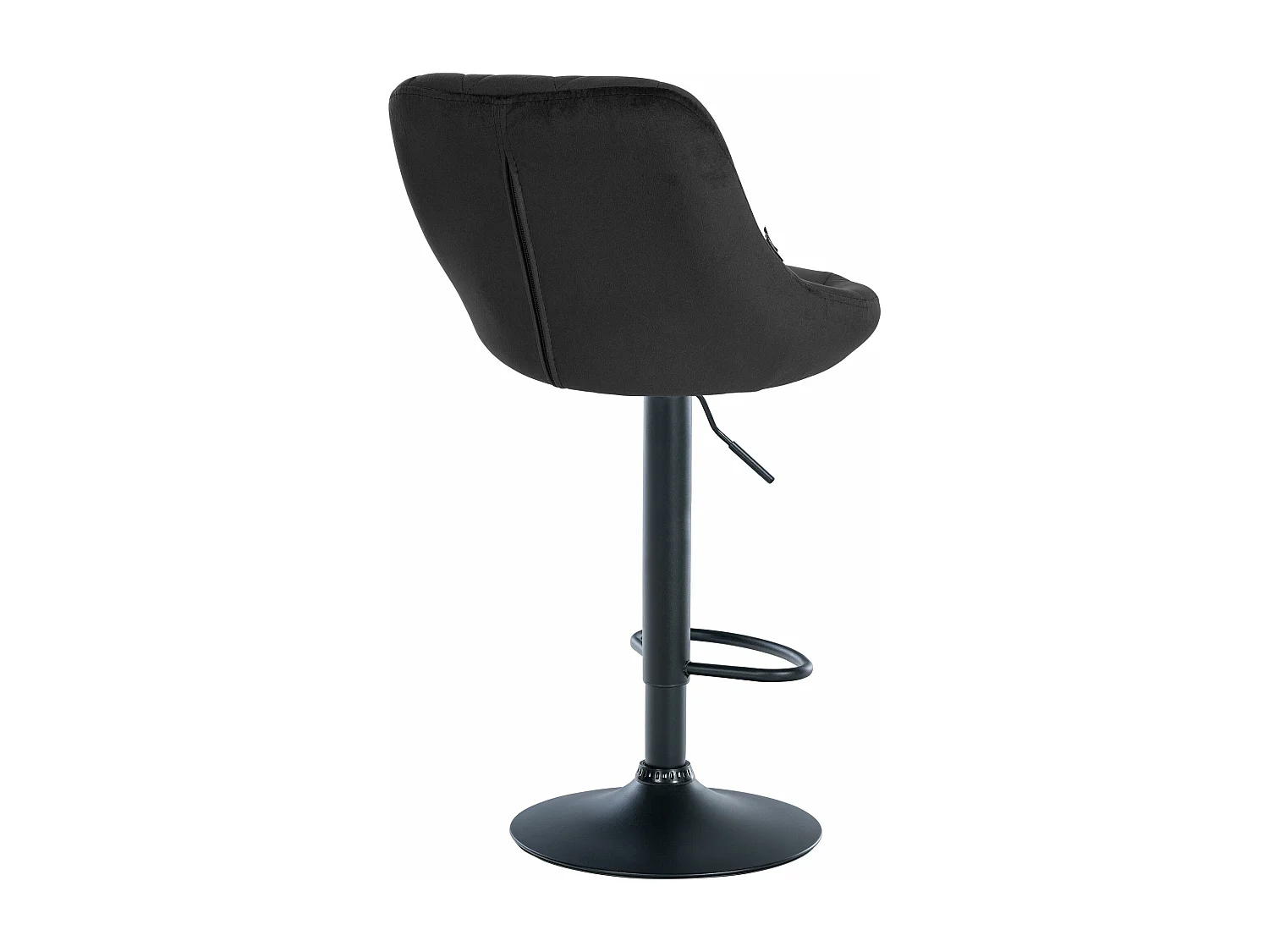 Lot de 2  Tabouret de bar - Velours & Métal - Noir - Lazio