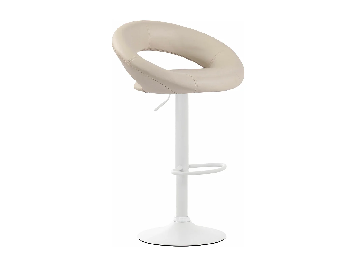 Tabouret de bar - Similicuir & Métal - Crème - Olinda