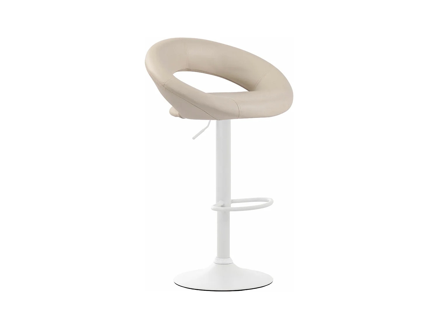 Tabouret de bar - Similicuir & Métal - Crème - Olinda