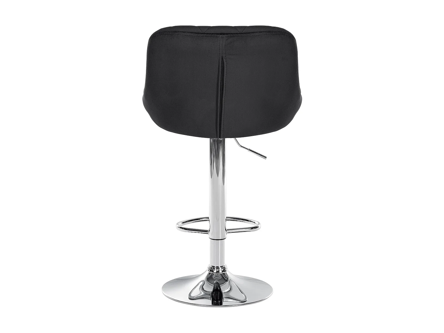 Tabouret de bar - Tissu & Chrome - Noir - Lazio