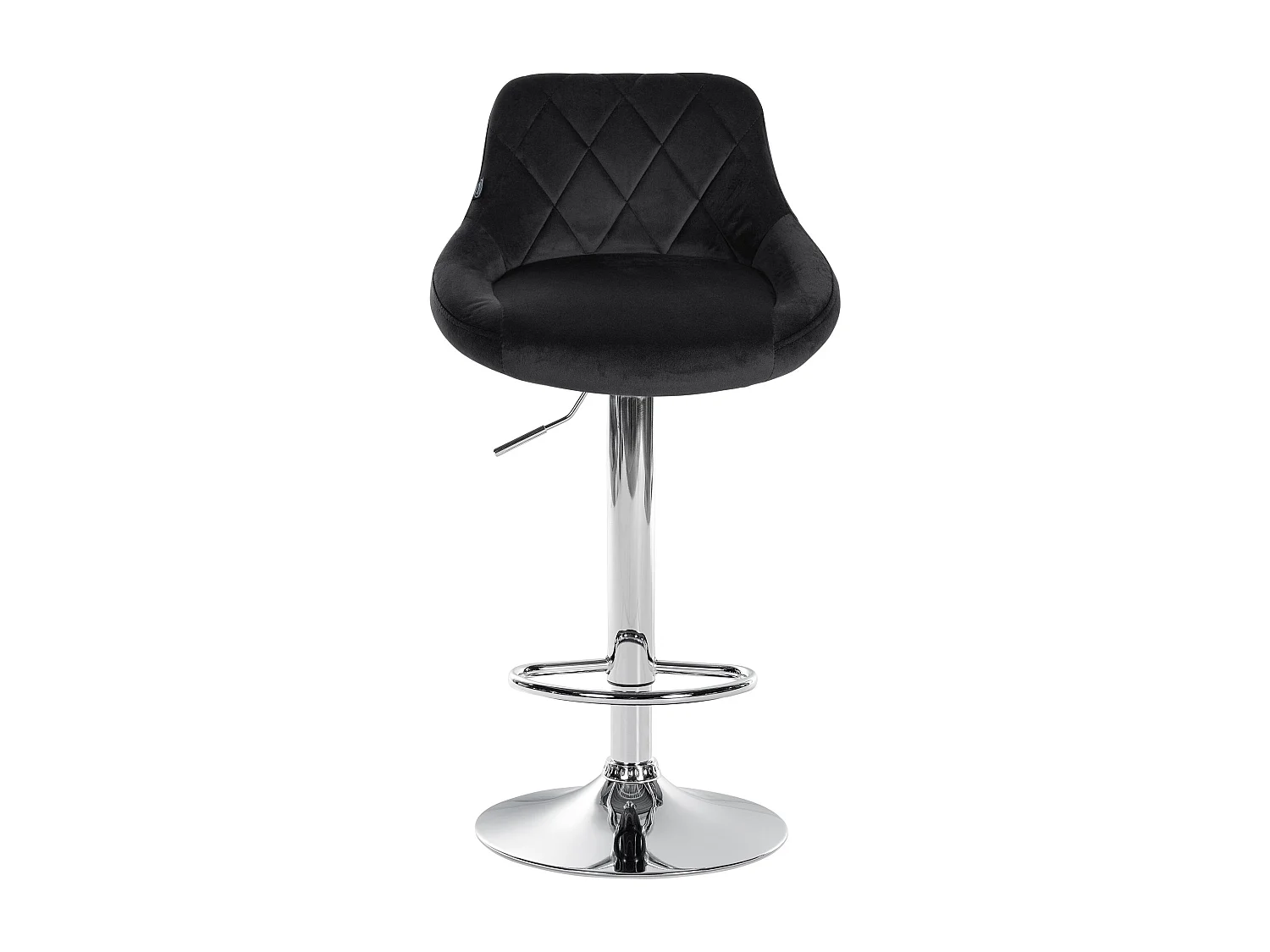 Tabouret de bar - Tissu & Chrome - Noir - Lazio