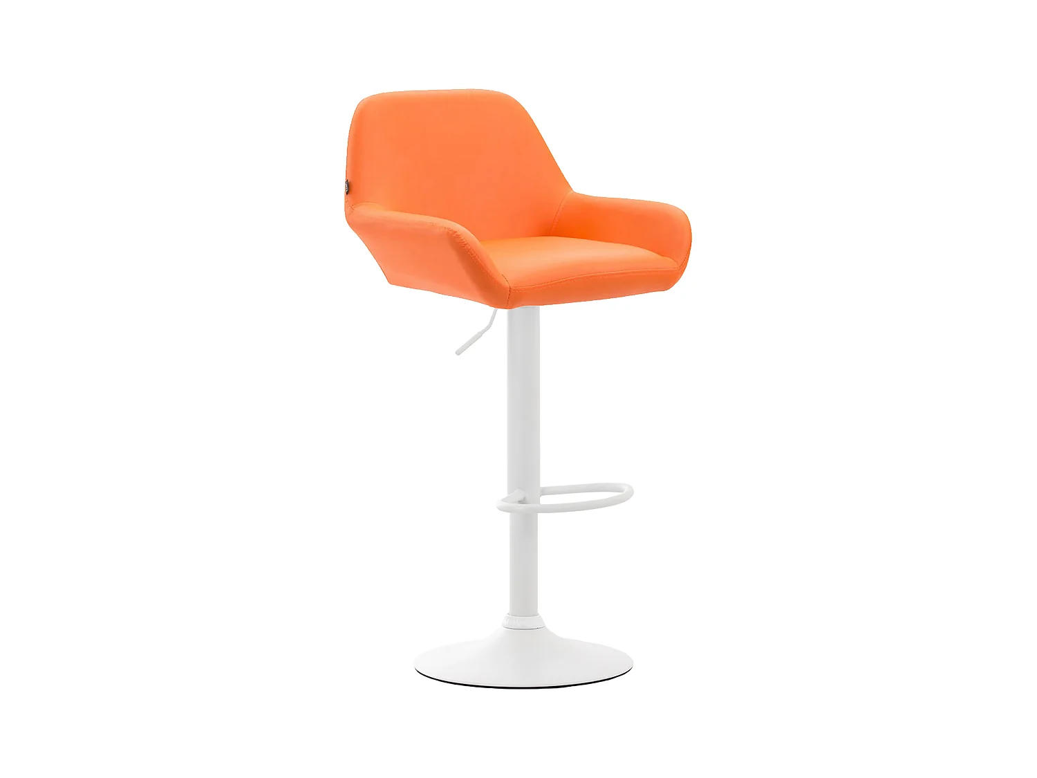 Tabouret de bar - Similicuir & Blanc - Orange - Braga