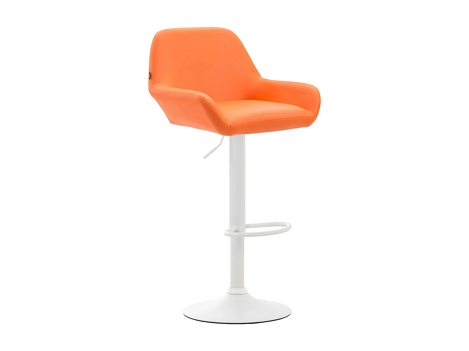 Tabouret de bar - Similicuir & Blanc - Orange - Braga