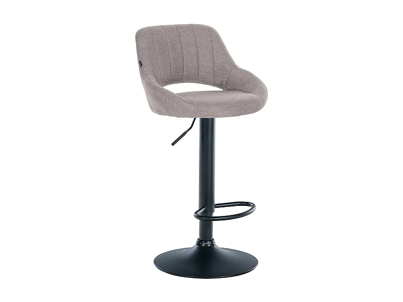 Tabouret de bar - Tissu & Noir - Gris - Milet