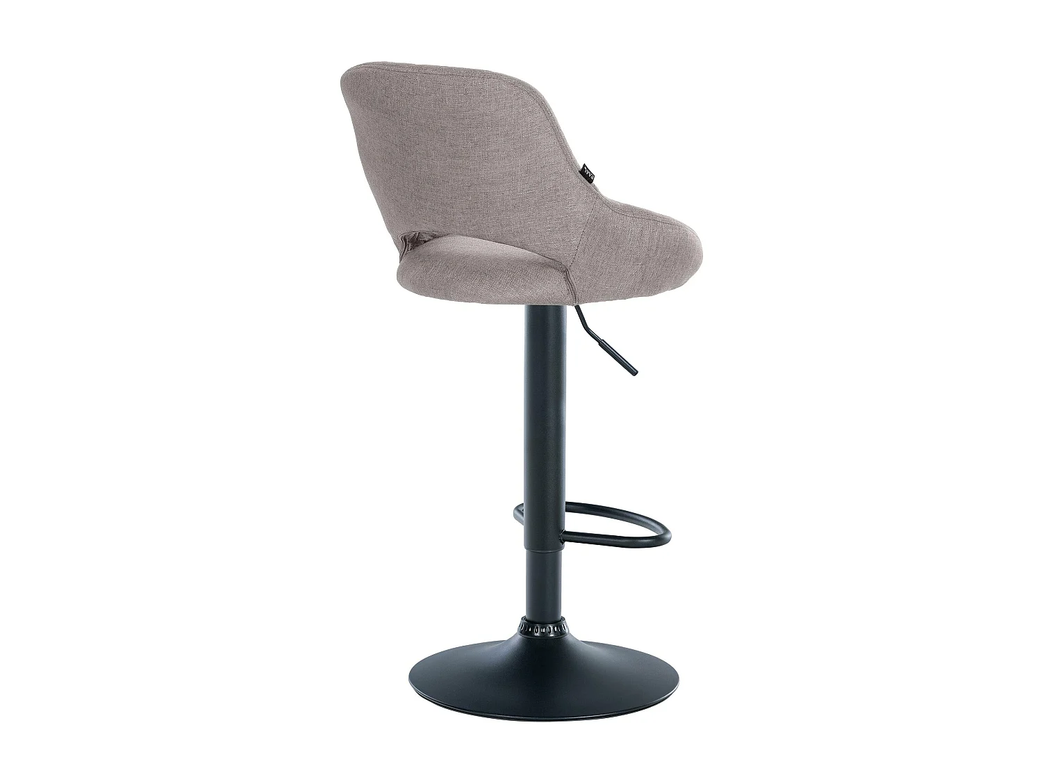 Tabouret de bar - Tissu & Noir - Gris - Milet