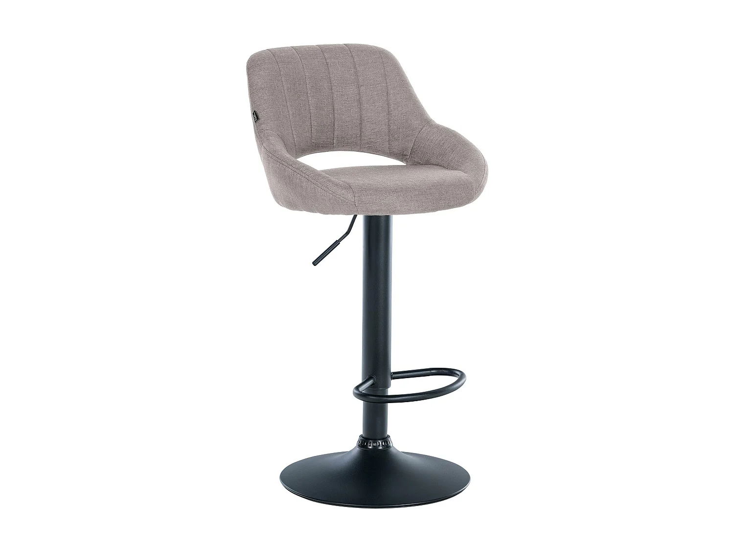 Tabouret de bar - Tissu & Noir - Gris - Milet