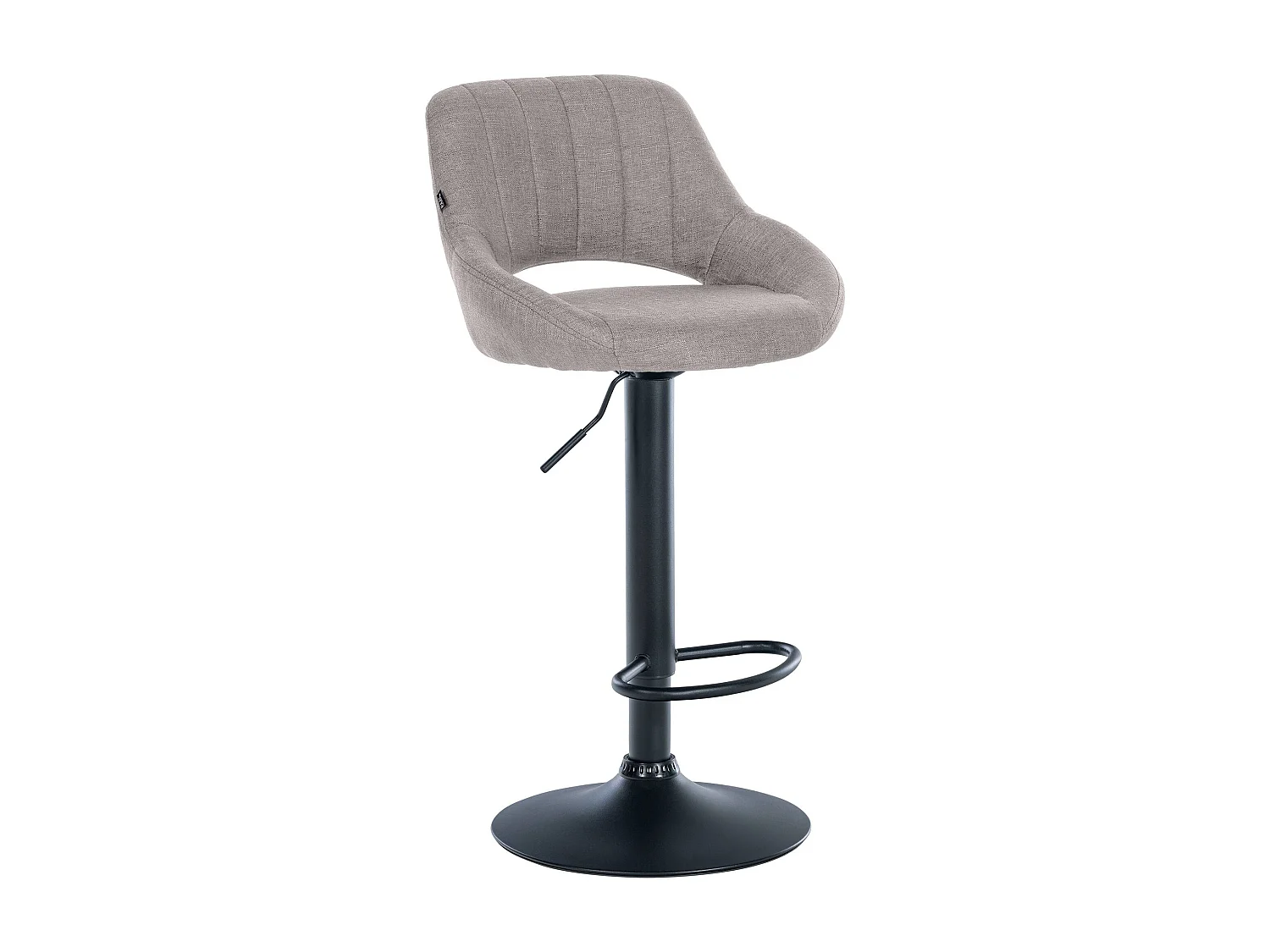 Tabouret de bar - Tissu & Noir - Gris - Milet
