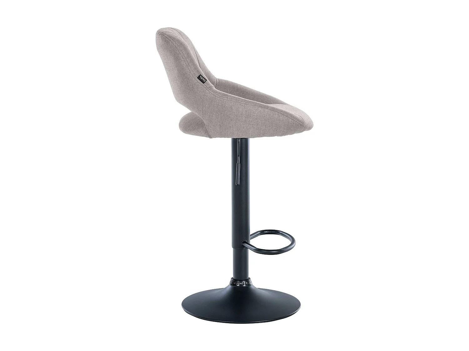 Tabouret de bar - Tissu & Noir - Gris - Milet