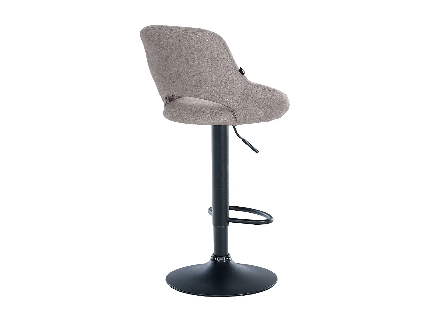 Tabouret de bar - Tissu & Noir - Gris - Milet
