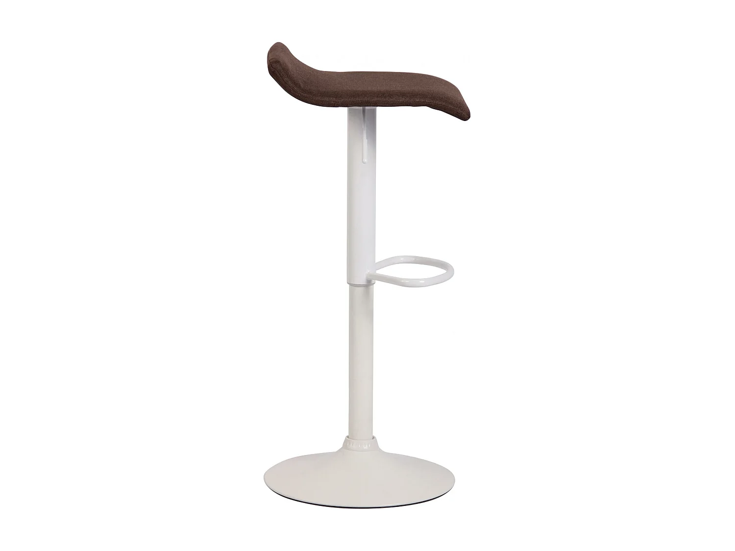 Tabouret de bar - Tissu & Blanc - Marron - Dyn V2